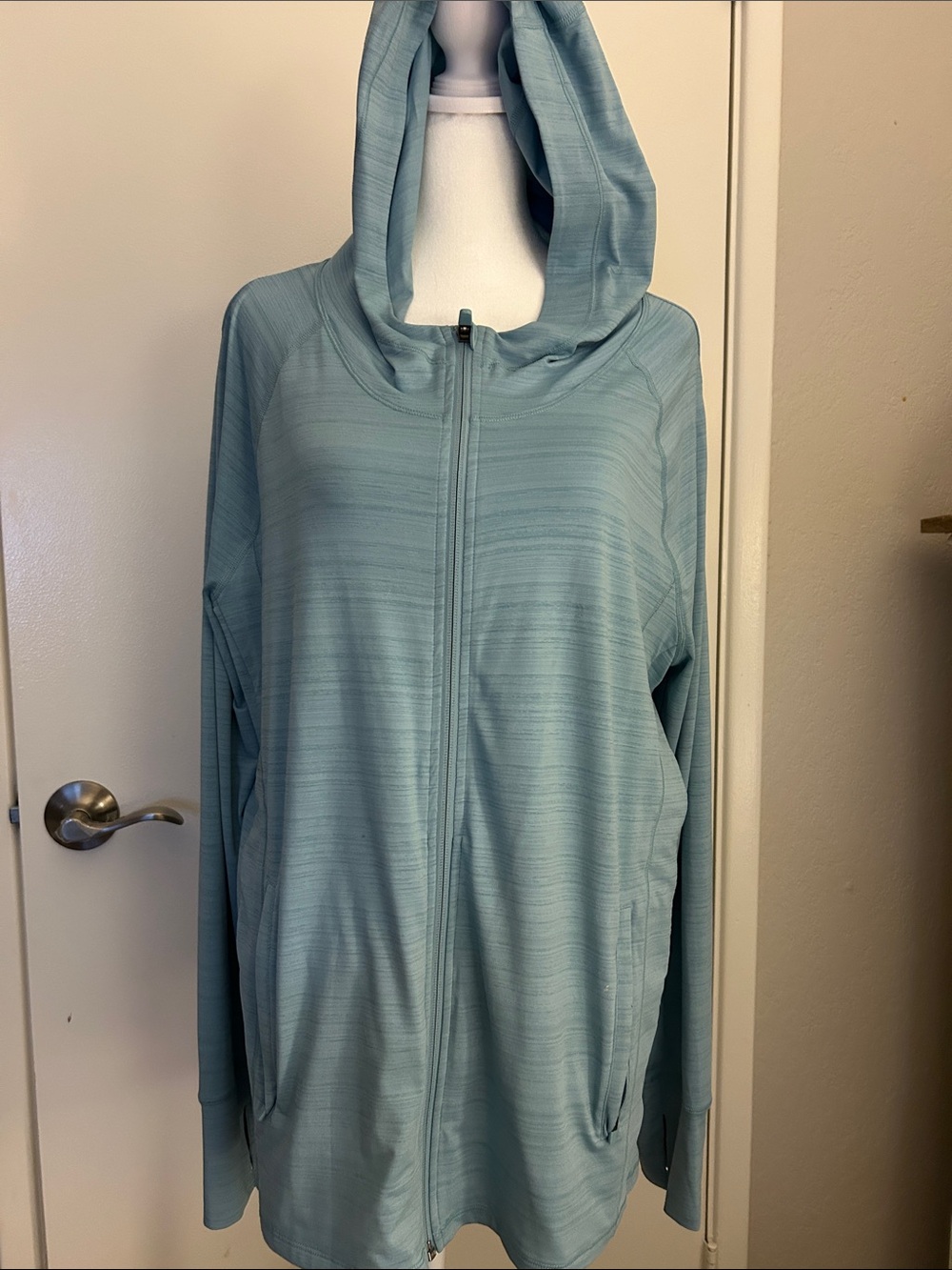 Athleta Light BlueGreen Performance Hoodie